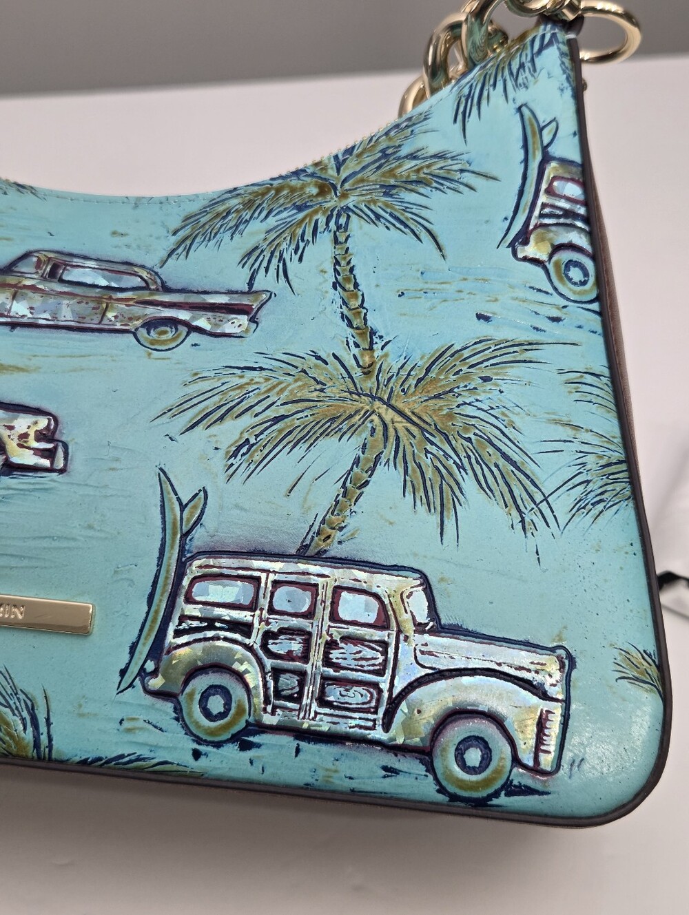 LIKE NEW BRAHMIN MOD ESME BAG - TROPIC BLUE COPA CABANA - Picture 4 of 9